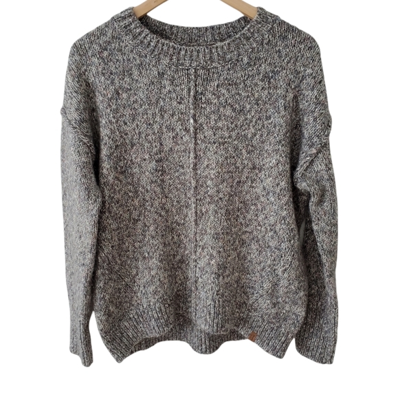 Roots Sweaters - Roots Grey/Color Cabin Knit Crewneck Oversized Sweater Size XS